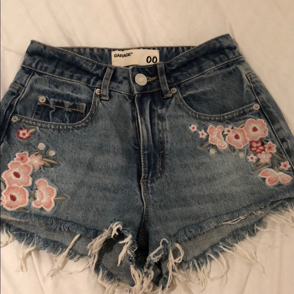 high waisted garage festival shorts